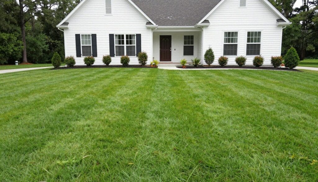 Beautiful completed sod installation project by Aragon Landscaping in White GA