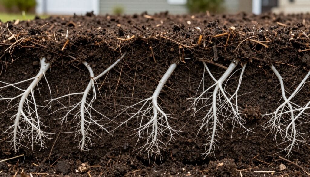 Healthy established sod showing strong root development in White GA lawn