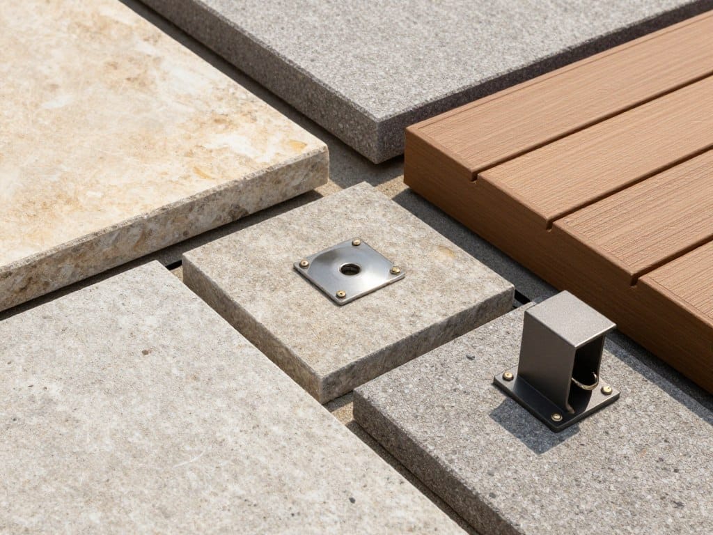 Various outdoor living space materials and samples Various outdoor living space materials and samples
