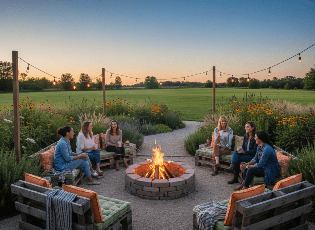 low cost fire pit landscape design