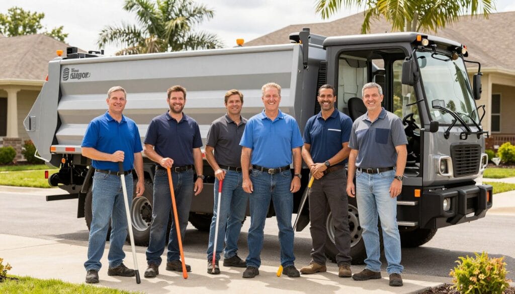Aragon Landscaping team with professional equipment