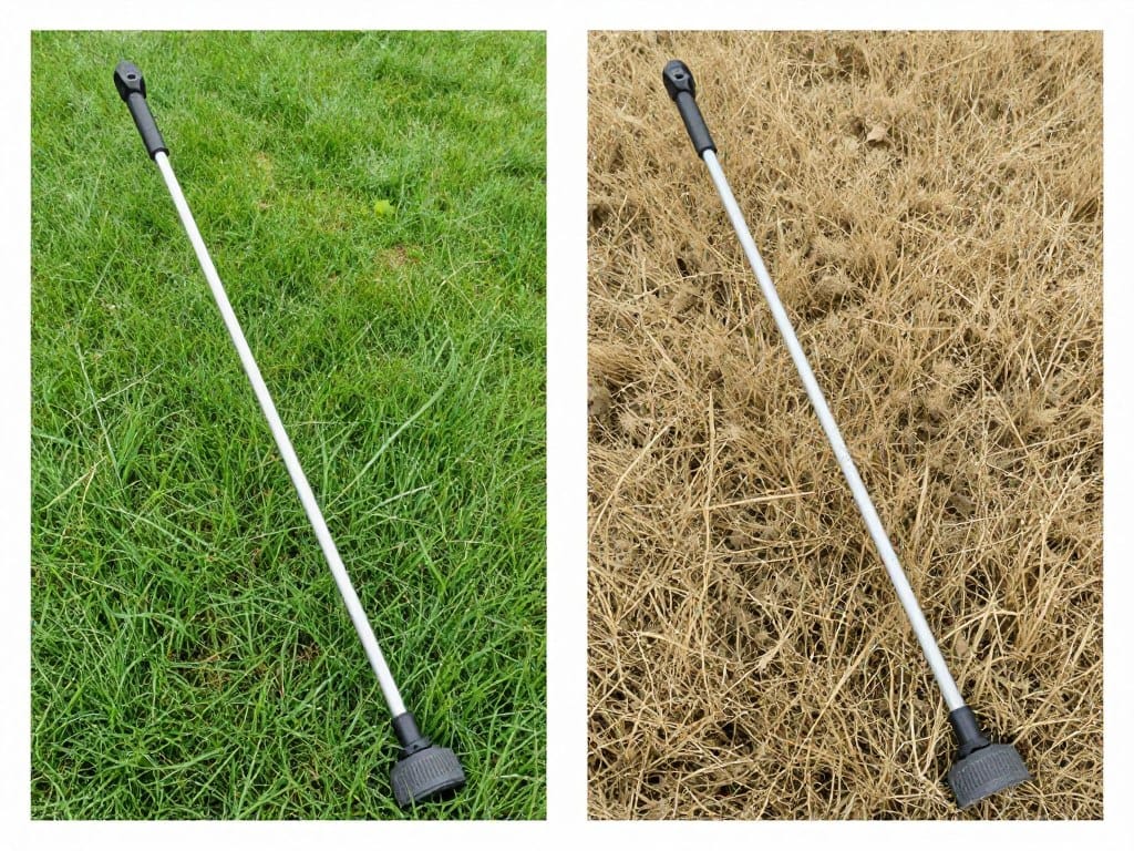 Comparison of lawn with and without weed control treatment