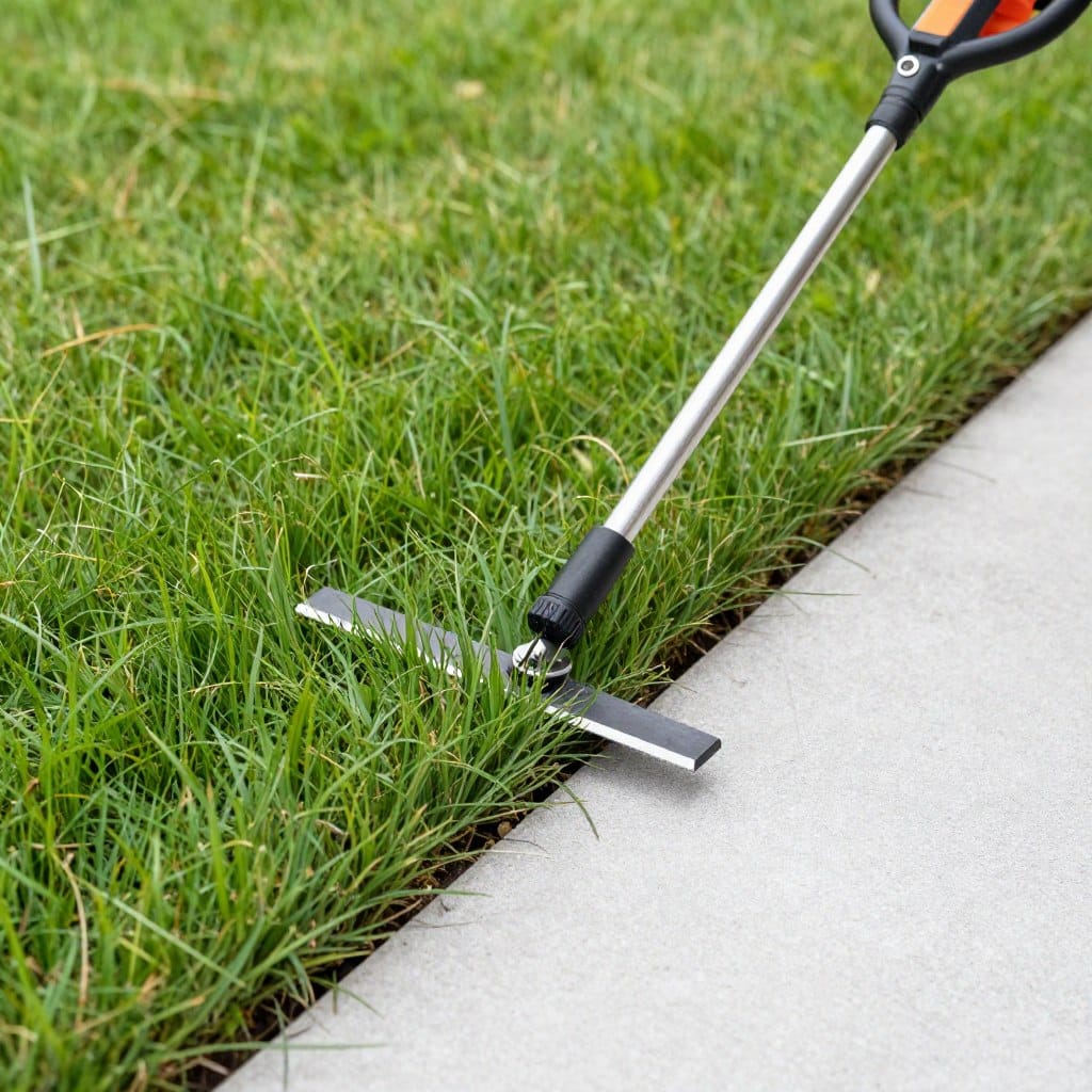 Professional lawn edging creating clean borders