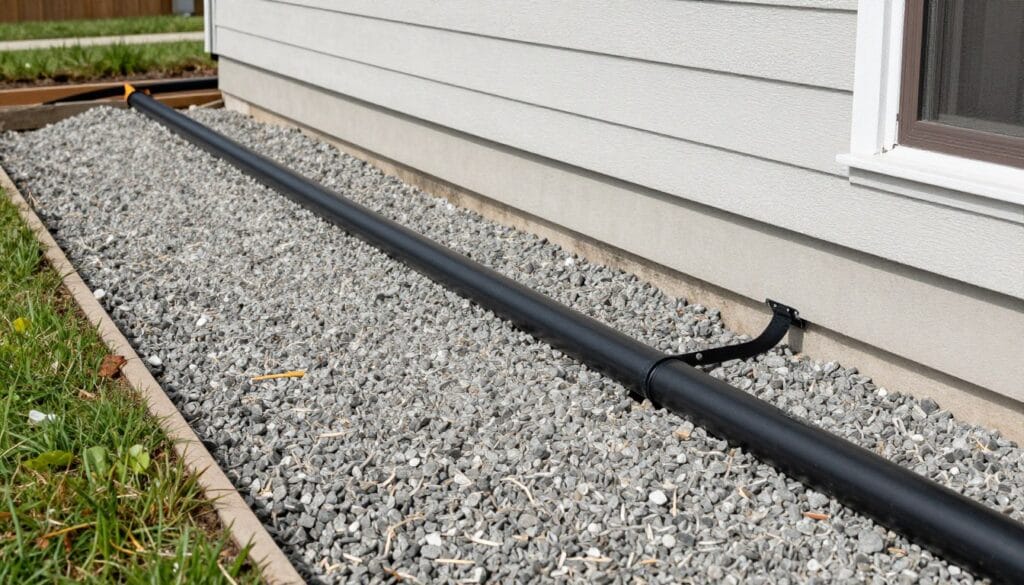 Proper foundation drainage system protecting home from water damage