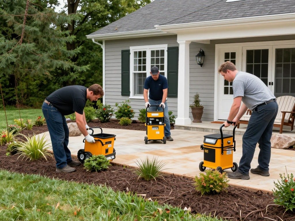 Aragon Landscaping craftsmen at work