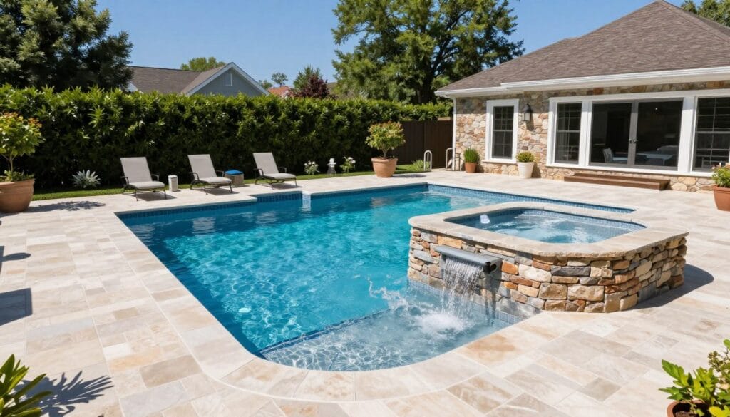 Custom residential pool installation in Woodstock