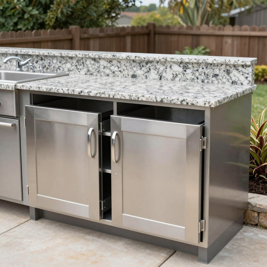 Outdoor kitchen storage solutions
