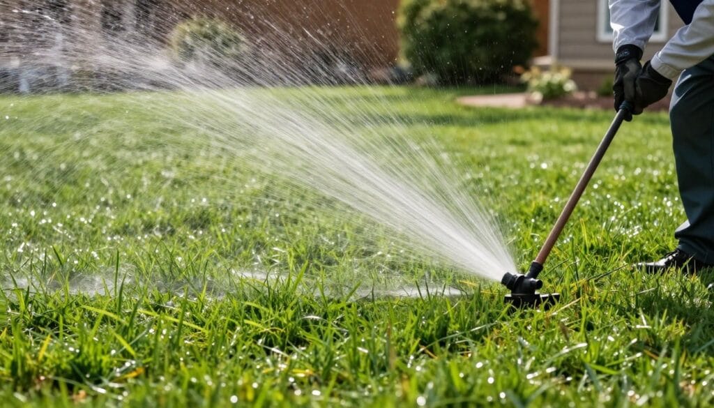 Proper watering technique for newly installed sod in Woodstock