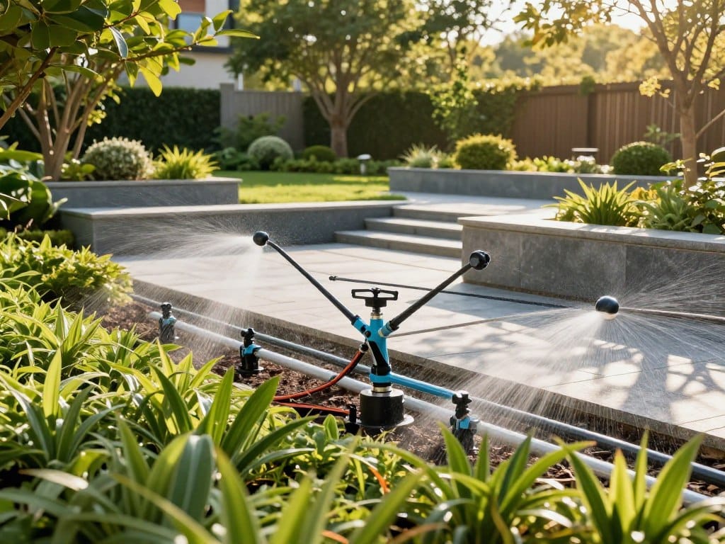irrigation system and hardscape maintenance irrigation system and hardscape maintenance