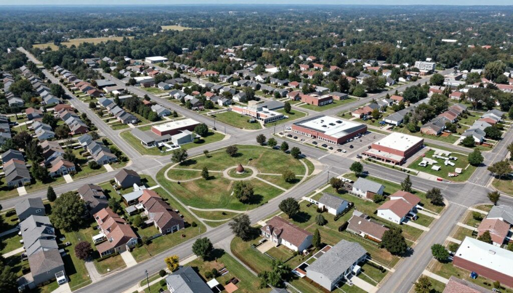 Aerial view of Woodstock Georgia service areas for irrigation and drainage