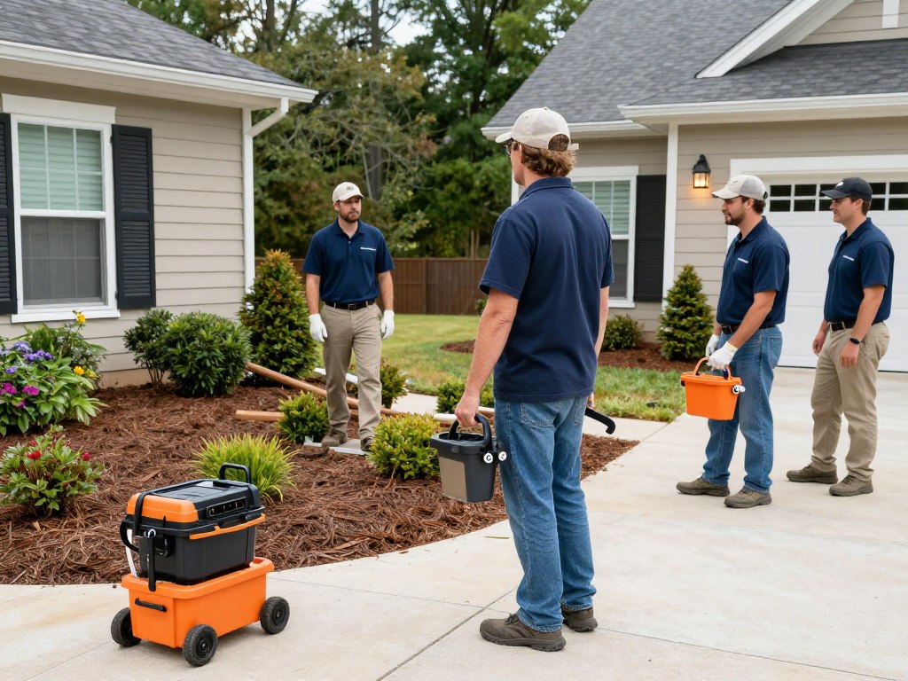 Aragon Landscaping team demonstrating quality commercial service in Woodstock