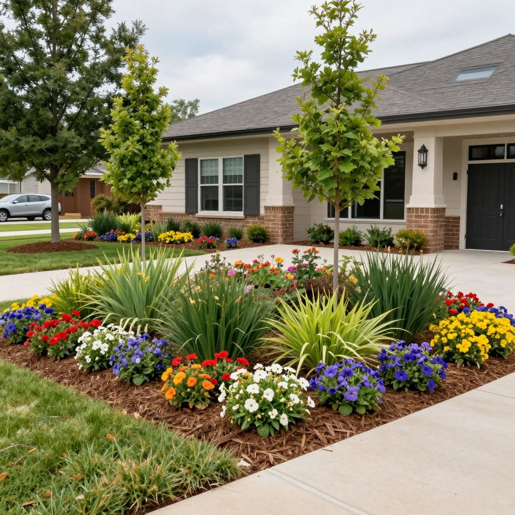 Beautiful commercial landscape design with native Georgia plants and flowers