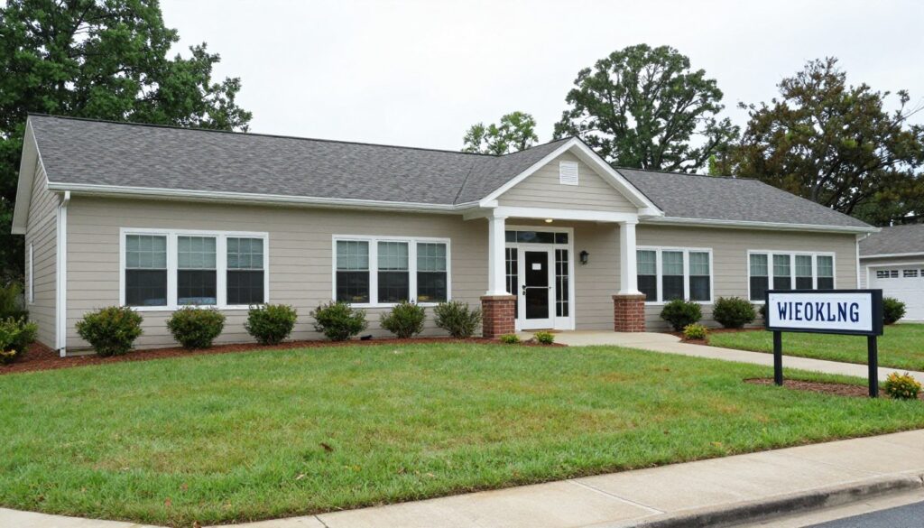Commercial property in Woodstock with professional lawn maintenance by Aragon Landscaping