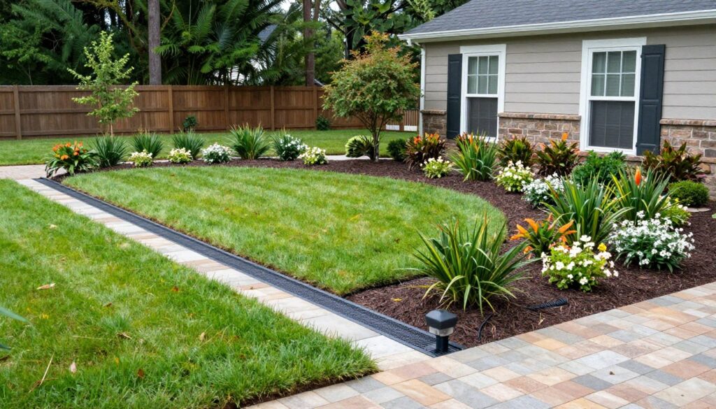 Complete landscape design with irrigation and drainage in Woodstock