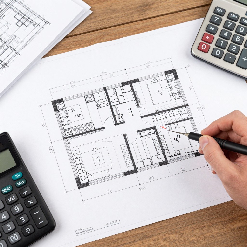 Irrigation system design blueprint with property layout and zone planning
