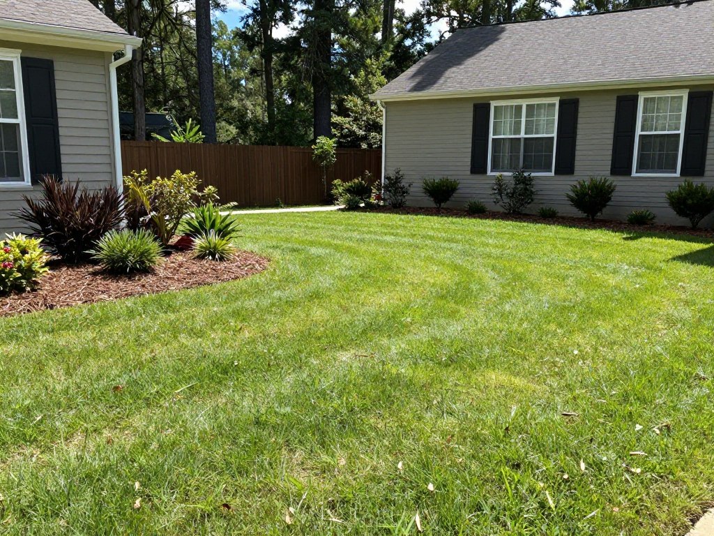 Satisfied customer yard after drainage installation in Woodstock