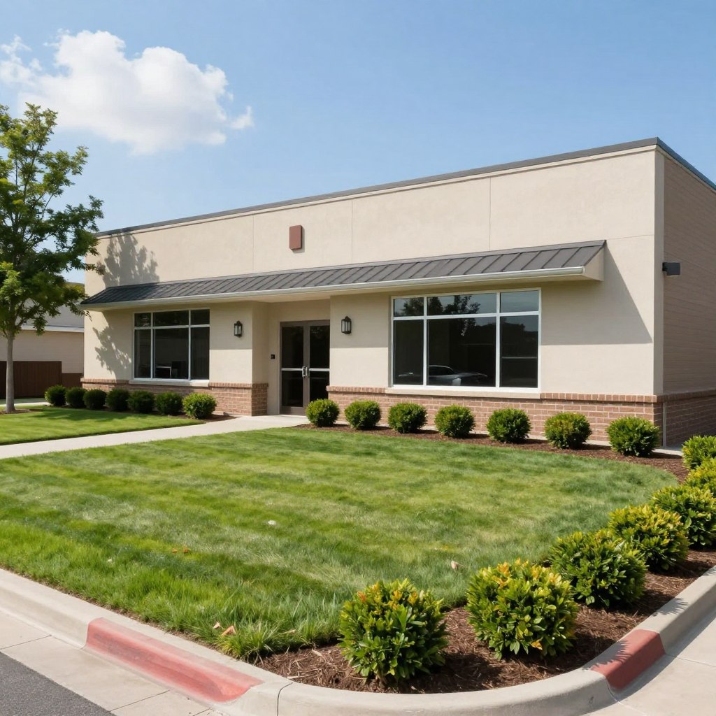 Well-maintained commercial property showing results of professional landscape maintenance