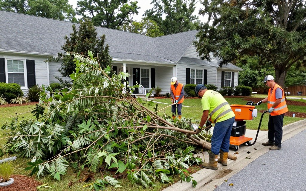 commercial cleanup services handling storm damage and debris in Woodstock