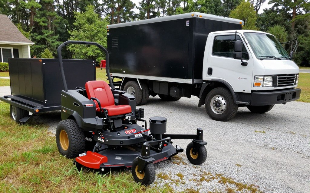commercial-grade landscaping equipment used by Aragon Landscaping in Woodstock