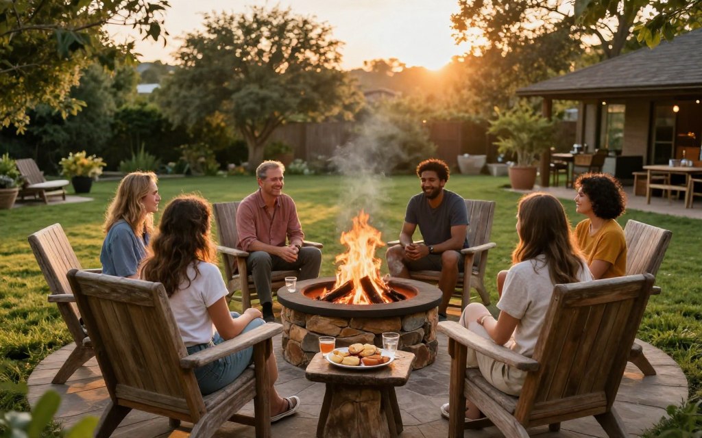 low cost fire pit landscape design